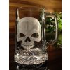 Půllitr s rytinou lebky  - ručně ryté (broušené)