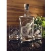 lahev 0,7l a 2ks sklenek na whisky s rytinou kytary Les Paul  - ručně ryté (broušené) dárková krabička, dárek pro hudebníka