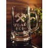 půllitr pro horníka, ZDAŘ BŮH  - ručně ryté (broušené)