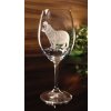 Sklenice na víno 1ks Klara 450ml s rytinou hrocha  - ručně ryté (broušené), dárková krabička