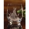 sklenice na whisky 300ml 1ks se zajícem  - ručně ryté (broušené) dárková krabička
