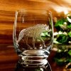 Sklenice na whisky 1ks Club 300ml s rytinou hyeny  - ručně ryté (broušené), dárková krabička