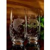 sklenky na pivo nebo vodu club 350ml 2 ks s rytinou ryb (kapr, štika)  - ručně ryté (broušené) dárková krabička, dárek pro rybáře