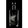 lahev na slivovici 0,5l s rytinou pstruha  - ručně ryté (broušené) dárková krabička, dárek pro rybáře, pstruh