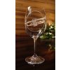Sklenice na víno 450ml s trubkou  - ručně ryté (broušené) dárková krabička, dárek pro hudebníka