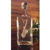 lahev na kořalku 0,5l s rytinou saxofonu  - ručně ryté (broušené) dárková krabička, dárek pro hudebníka