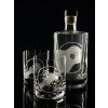 lahev 0,7l a 2ks sklenek na whisky s rytinou španělské kytary  - ručně ryté (broušené) dárková krabička, dárek pro hudebníka