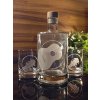 lahev 0,7l a 2ks sklenek na whisky s rytinou španělské kytary  - ručně ryté (broušené) dárková krabička, dárek pro hudebníka