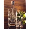 lahev na kořalku 0,5l s rytinou el. kytary Les Paul +2ks likér  - ručně ryté (broušené) dárková krabička, dárek pro hudebníka
