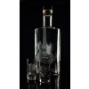 lahev na kořalku 0,5l s rytinou el. kytary SG +2ks likér  - ručně ryté (broušené) dárková krabička, dárek pro hudebníka