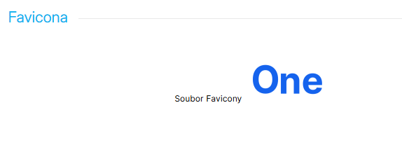 Nahraná favicona v Dalším nastavení