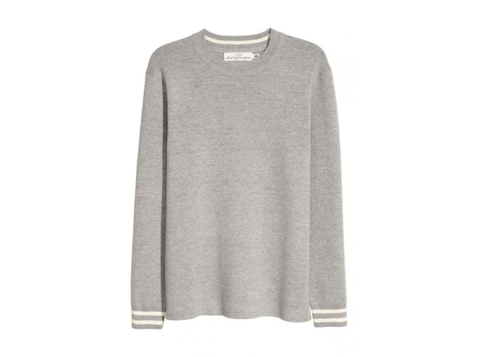 mens fine knit sweater gray melange hm grey sweaters car 002