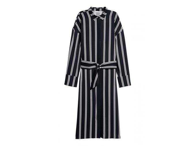 womens shirt dress dark bluewhite striped hm whiteblue d 002