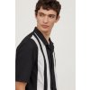 mens short sleeved shirt dark bluewhite striped hm white 003