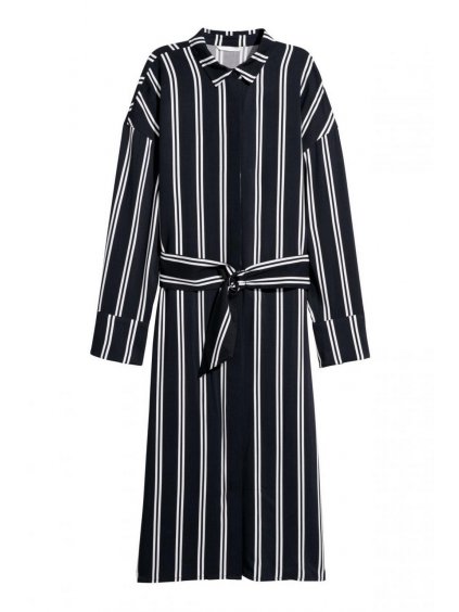 womens shirt dress dark bluewhite striped hm whiteblue d 002