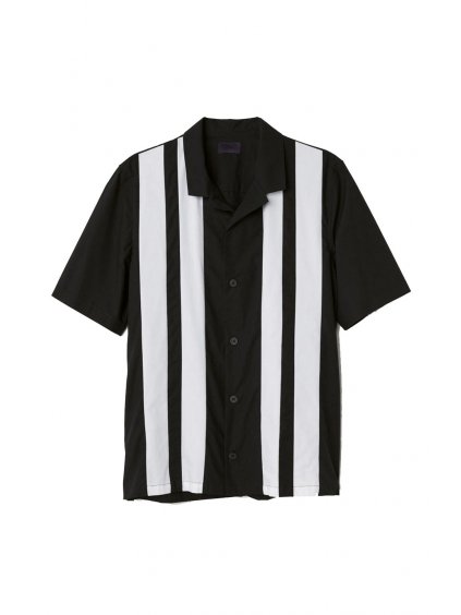 mens short sleeved shirt dark bluewhite striped hm white 004¨ upravit