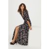 womens patterned long dress blackfloral hm black dresses
