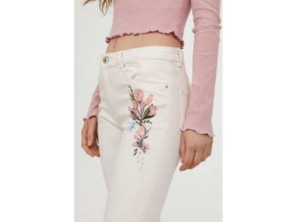 womens embroidered slim fit pants natural whiteflowers h 003