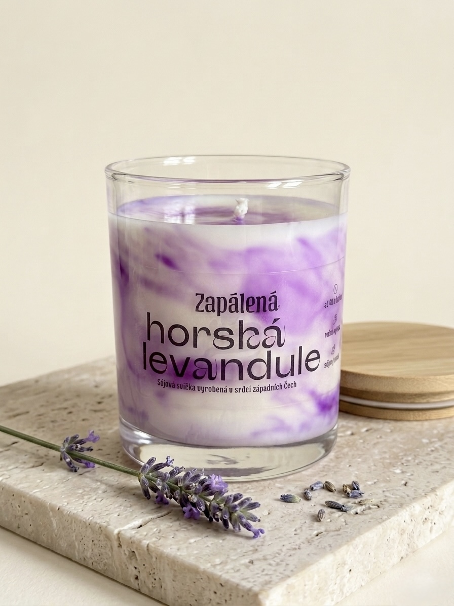 Mramorová svíčka Horská levandule