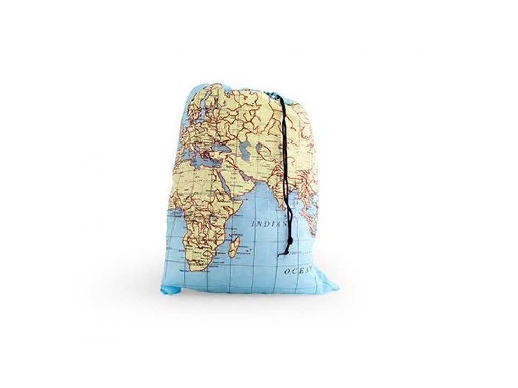 Cestovní pytel s mapou světa