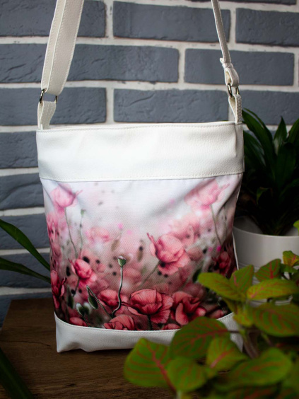 Crossbody kabelka bila Vlci maky 05