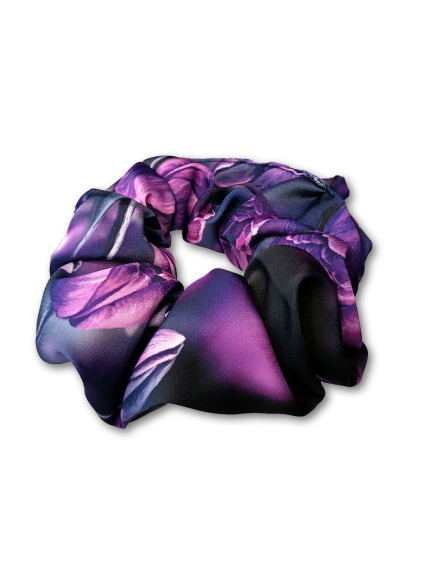 Gumička Scrunchie Tajemné tulipány Stredni