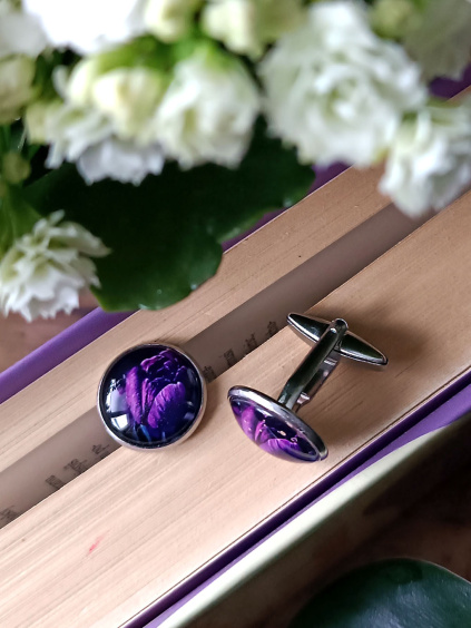 Manžetové knoflíčky - Tajemné tulipány