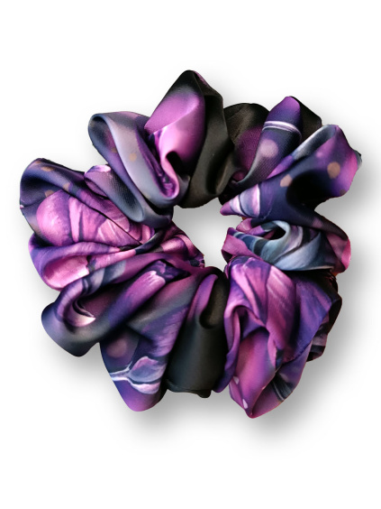 Gumička Scrunchie Tajemné tulipány (6a)