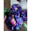 Saténová gumička Scrunchie autorský originální design Temné tulipány 5