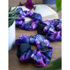 Saténová gumička Scrunchie autorský originální design Temné tulipány