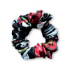 Saténová gumička scrunchie Úzká Nespoutaná Černobílá (1)