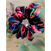 Saténová gumička scrunchie Bohatá Nespoutaná modročerná (3)