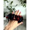 Saténová gumička scrunchie Bohatá Nespoutaná modročerná (5)