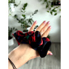 Saténová gumička scrunchie Střední Nespoutaná modročerná (5)