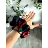 Saténová gumička scrunchie Střední Nespoutaná modročerná (1)
