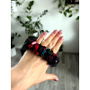 Saténová gumička scrunchie Úzká Nespoutaná modročerná (4)