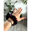 Saténová gumička scrunchie Úzká Nespoutaná modročerná (5)