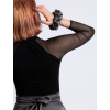 Saténová gumička scrunchies Bohatá Antracitová DIVA La VIDA (5)