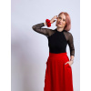 Saténová gumička scrunchies Bohatá Červená DIVA La VIDA (5)