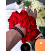 Saténová gumička scrunchies Bohatá Červená DIVA La VIDA (2)