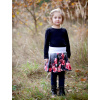 Česká originální sukně pro dívku, satén, design vlčí máky
