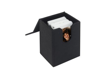 Instax Square Photo Box Leather Black