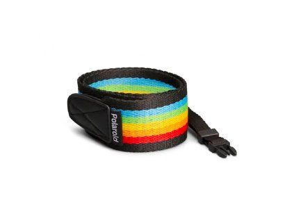 Polaroid Camera Strap Flat Rainbow Black (popruh)