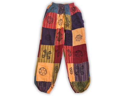 AWM Nomad Sari - Nohavice s Hubovým Vzorom - Bloková Potlač - Oranžové Tóny 1ks (Veľkosť L/XL)