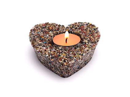 13226 1 svietnik so srdieckom a zmiesanymi drahokamami 1ks