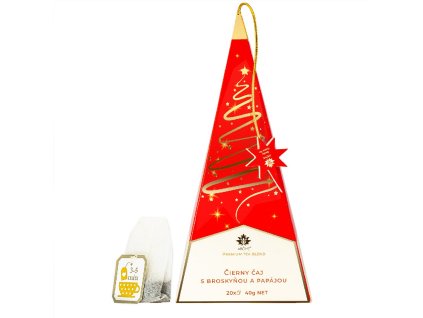 13754 arome arome caj v pyramide cierny s broskynou a papajou stromcek 20ks