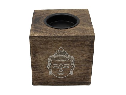 14055 4 awm stvorcova aroma lampa z mangoveho dreva tvar budhu 1ks