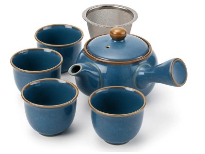 Japonská kyusu čajová súprava z ušľachtilej keramiky