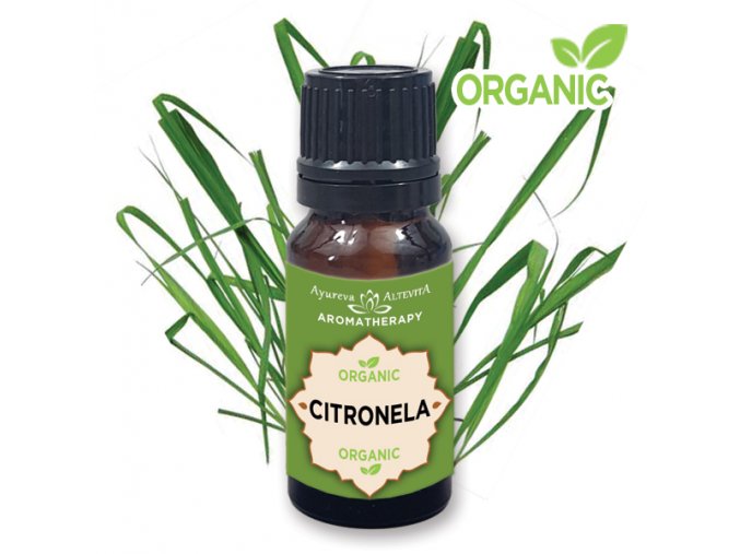 Altevita 100% esenciálny olej ORGANIC CITRONELA – Olej jasnosti a očistnej sily 10ml