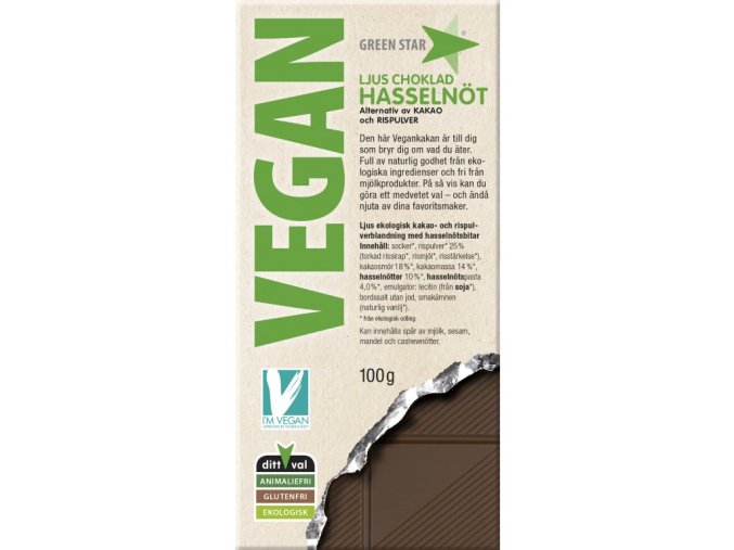 615 greenstar bio vegan cokolada 100g
